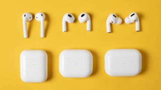AirPods (2019), AirPods 3 and AirPods Pro side-by-side comparison